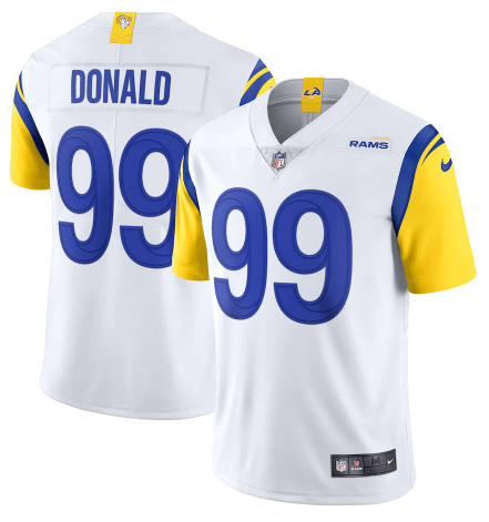 Youth Los Angeles Rams #99 Aaron Donald White Vapor Limited Stitched Jersey Youth Los Angeles Rams #99 Aaron Donald White Vapor Limited Stitched Jersey